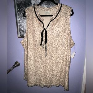 CHENAULT NWT 2X CLASSIC SEXY LACE SLEEVELESS TOP